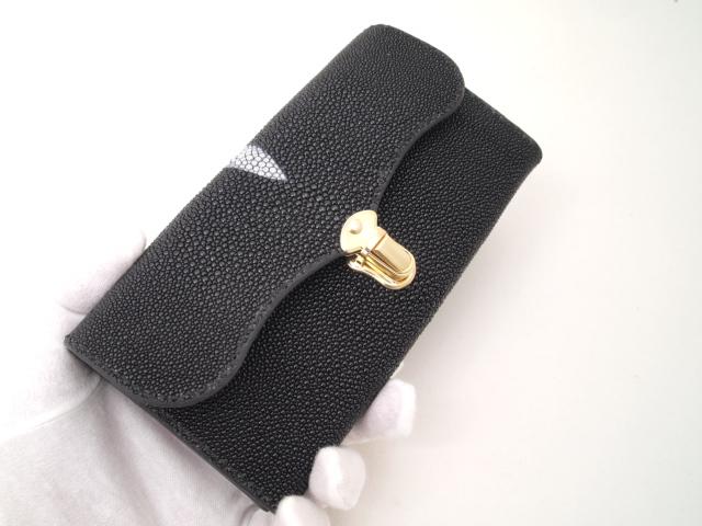 【オーダー】スティングレイで作る2つ折り豆さし開閉式の長財布