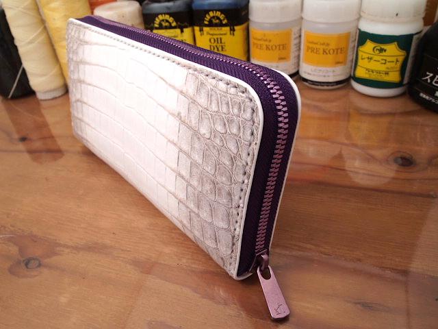 【オーダー】ヒマラヤクロコダイル×ロロマレザーラウンドファスナー長財布 | 5枚目
