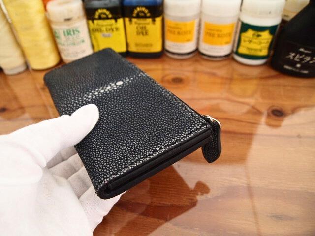 【オーダー】スティングレイで作るL型のコンパクトラウンドファスナー長財布お札サイズ薄型 | 2枚目