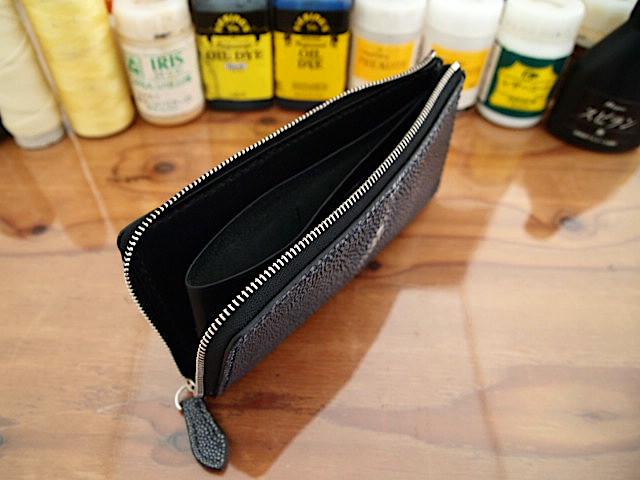 【オーダー】スティングレイで作るL型のコンパクトラウンドファスナー長財布お札サイズ薄型 | 5枚目