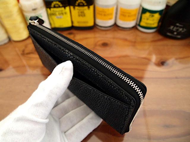 【オーダー】スティングレイで作るL型のコンパクトラウンドファスナー長財布お札サイズ薄型 | 6枚目