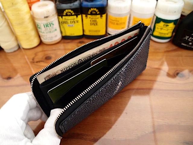 【オーダー】スティングレイで作るL型のコンパクトラウンドファスナー長財布お札サイズ薄型 | 8枚目