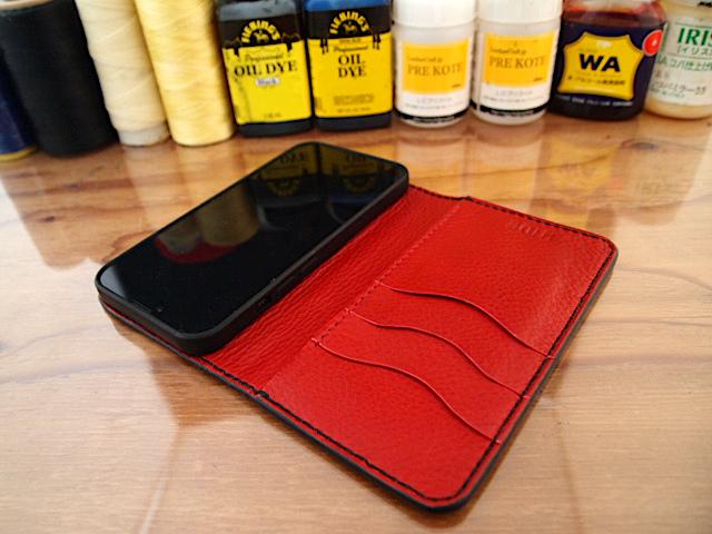 【オーダー】クロコダイル本革と天然シボ牛革のスマホケースカバー | 6枚目